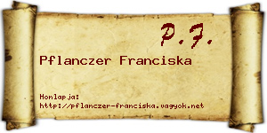 Pflanczer Franciska névjegykártya
